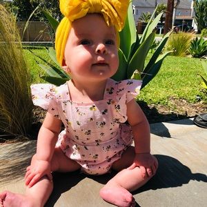 Milk & Honey Pink Floral Romper Size 6m